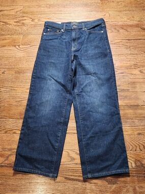 Banana Republic Straight High Rise Ankle Jeans Blue Denim NWT Size 30 Wide Leg